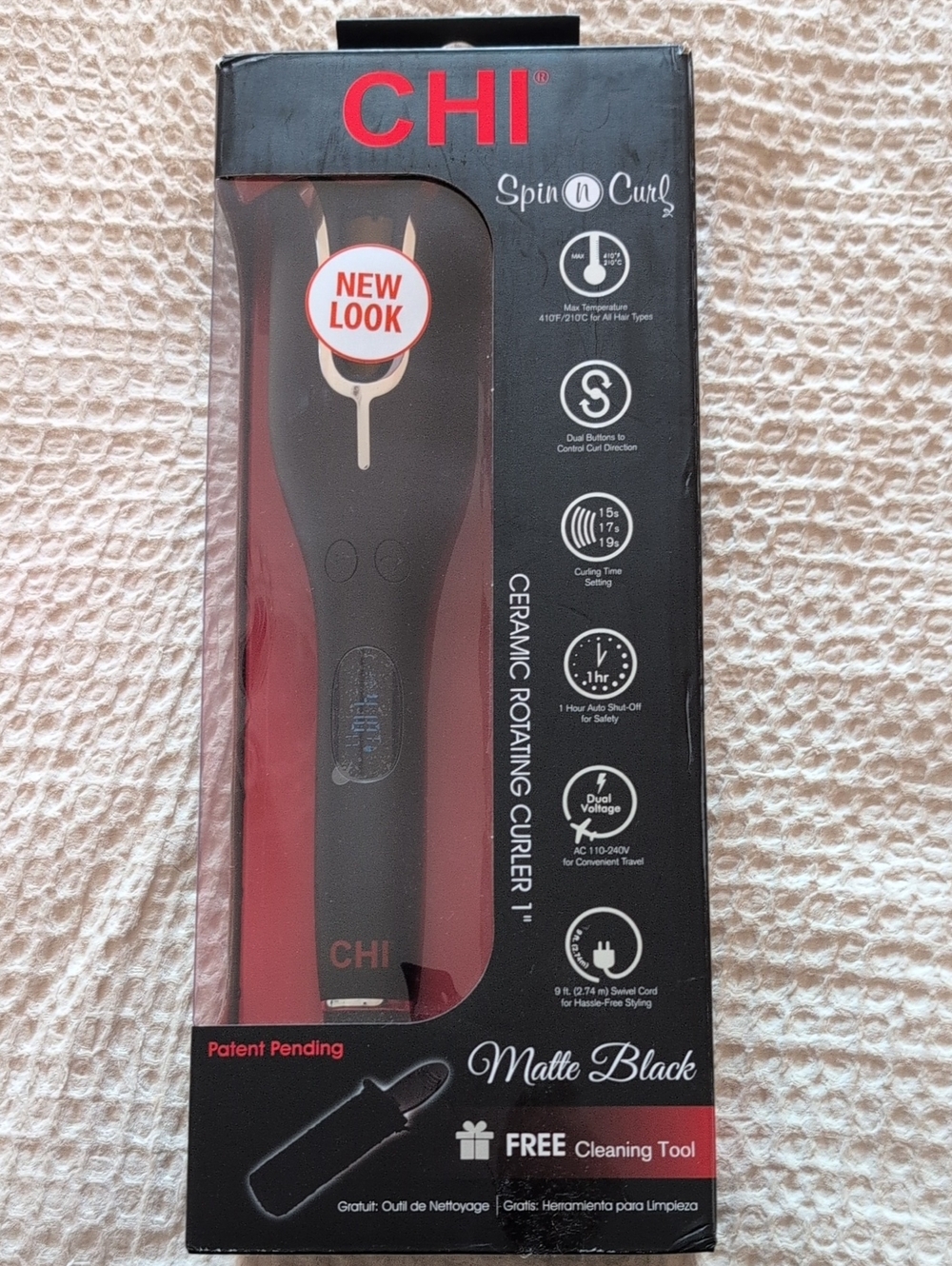 CHI Matte Black Ceramic Rotating Curler - Matte Black